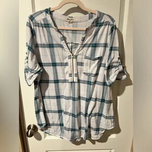 Blue Mood 2x plaid short sleeve shirt
